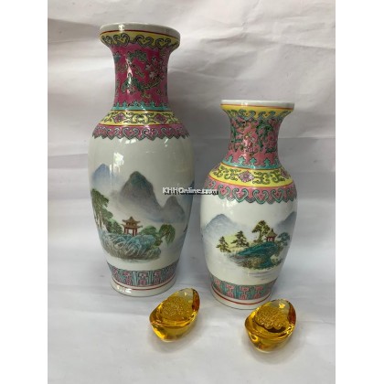 景德镇山水花瓶